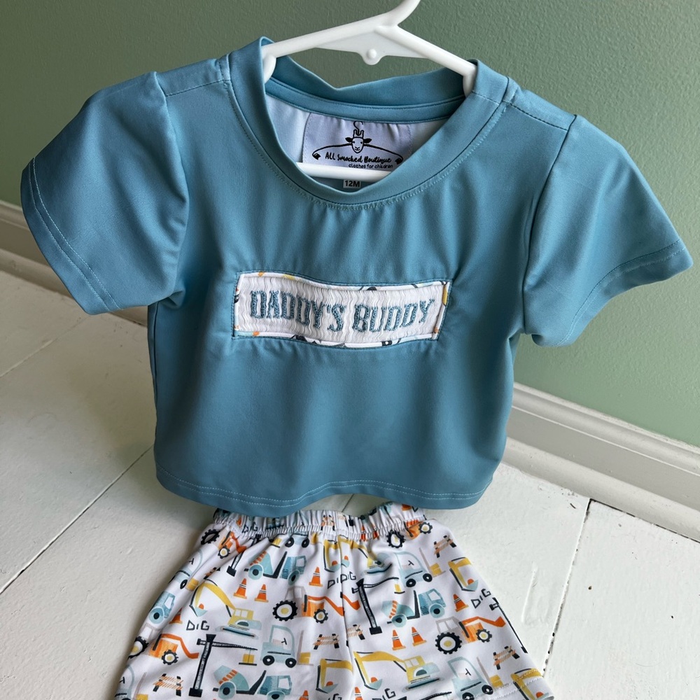 Daddy's Buddy Smocked Short Set